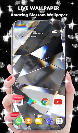 Diamond Live Wallpaper & Animated Keyboard скриншот 1