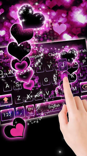 Sparkling Purple Heart Keyboard Theme screenshot 2