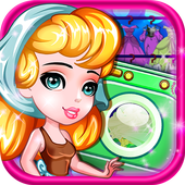 Princess laundry day icon