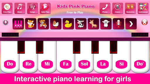 Kids Pink Piano Music & Songs screenshot 1