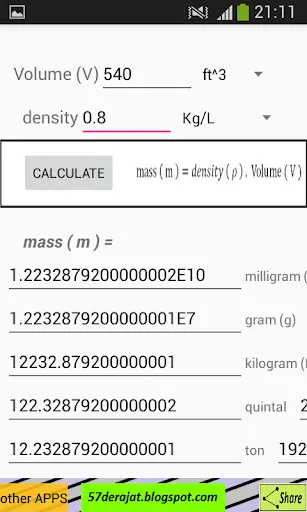 Density Calculator screenshot 2