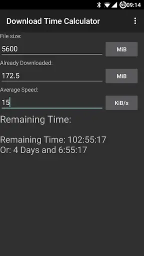 Download Time Calculator screenshot 1