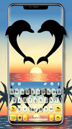 Dolphin Love Keyboard Theme screenshot 1