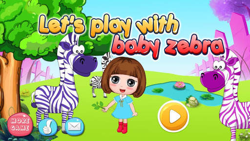 Bella playtime with baby zebra - girls pet game screenshot 1