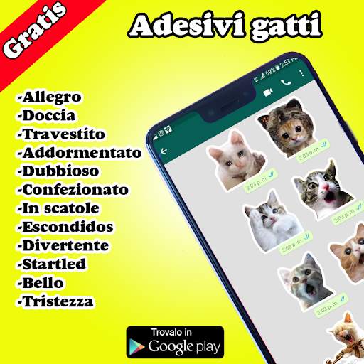 Adesivi per gatti per Chat WAStickerApps 2020 screenshot 1