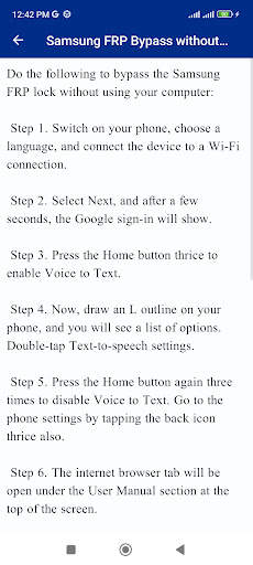 Samsung FRP Bypass Code Guide screenshot 2