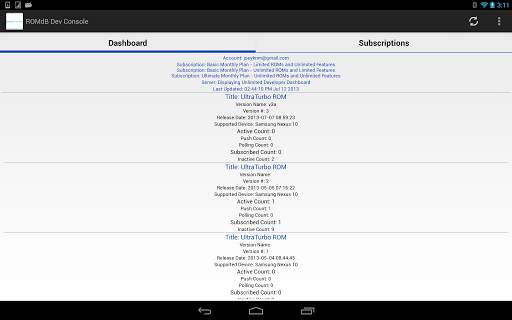 ROMDashboard Developer Console screenshot 3