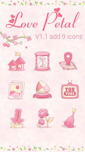 Love Petal GO Launcher Theme screenshot 1