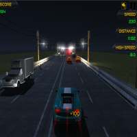 Racing in car with traffic racer logo