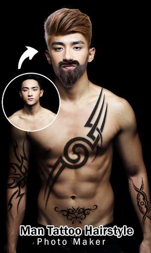 Man Tattoo Hairstyle Editor screenshot 1