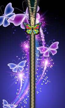 Butterfly Zipper Lock Screen screenshot 1
