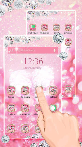Fancy pink diamond theme screenshot 4