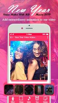 New Year Photo Video Maker with HD Music 2019 screenshot 1