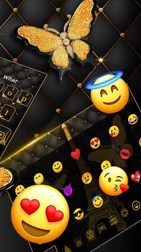 Golden Butterfly Eiffel Tower Keyboard screenshot 4