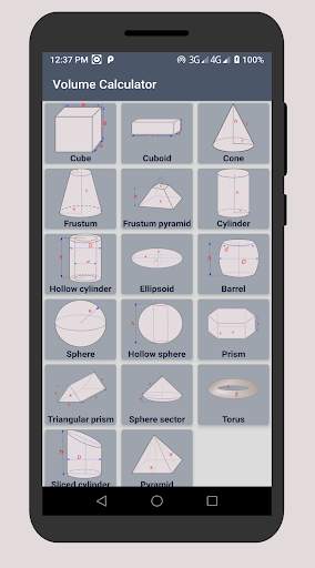 Volume calculator-3D Shapes, geometry calculator स्क्रीनशॉट 1