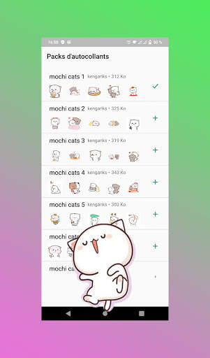 Mochi Peach Cat Stickers for WhatsApp screenshot 2