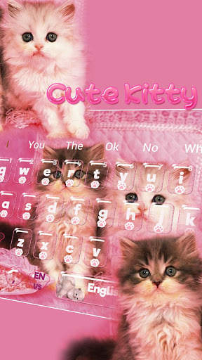 Pink Cat Kitty Keyboard Theme screenshot 1