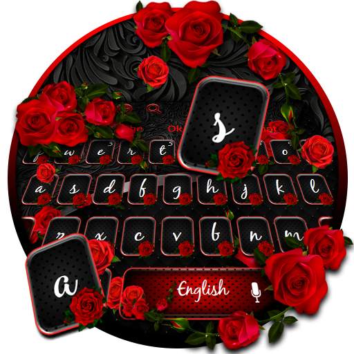 Red Black Rose Keyboard 10001002