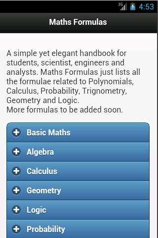 Maths Formulas screenshot 1