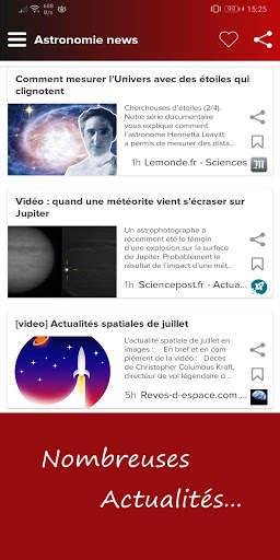 Actualités de l'espace - Gratuit - Astro news screenshot 1