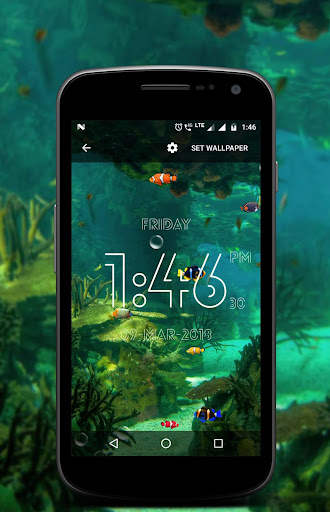 Aquarium digital clock live wallpaper screenshot 4