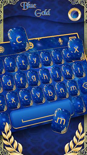 Blue Gold keyboard Theme screenshot 4