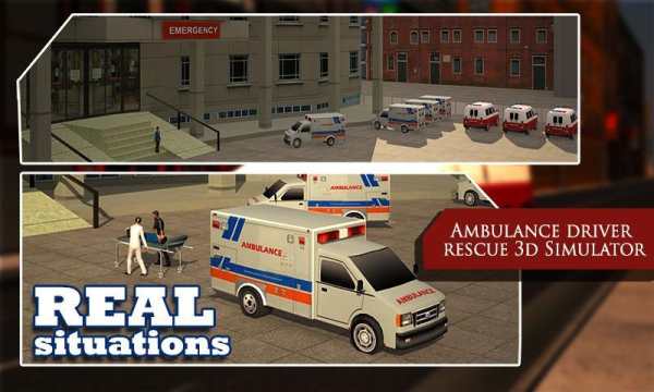 Ambulance Driver Rescue 3D Sim screenshot 1
