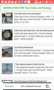 FREE FIRE -TIPS TRICKS screenshot 1