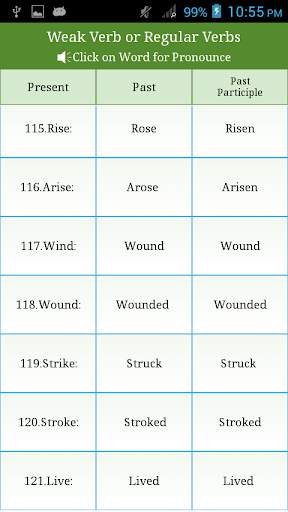 Verbs English Strong and Weak screenshot 7