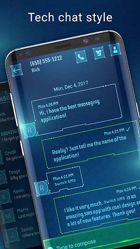 Hacker style messenger theme screenshot 2