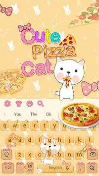 Cute Pizza Cat Keyboard Theme screenshot 1