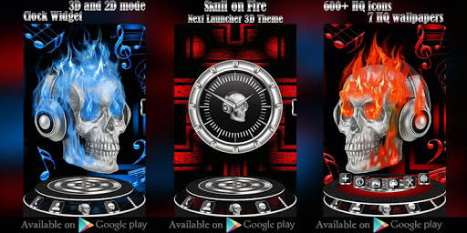 Free Skull on Fire Go Locker theme screenshot 7