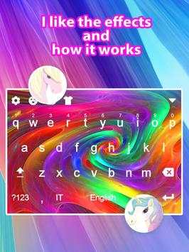 Rainbow Color Twirl Keyboard Theme for Girls screenshot 3