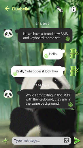 (FREE) GO SMS PANDA THEME 3 تصوير الشاشة
