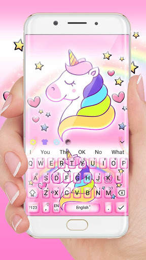 Lovely Cute Unicorn Keyboard Theme screenshot 1
