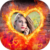 Fire photo frame icon