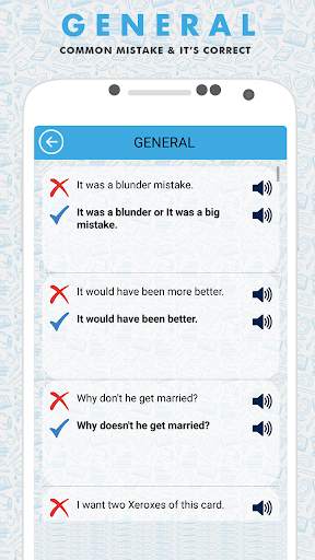 English common mistake & correct  sentences screenshot 4