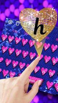 Sequin Flip Heart Keyboard Theme screenshot 2