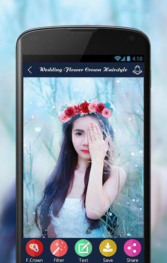 Wedding Flower Crown Hairstyle screenshot 1