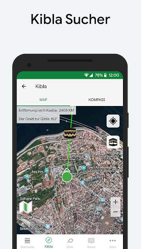 Muslim: Gebetszeiten, Qibla screenshot 2