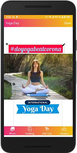 Yoga day - sticker, photos and photo Editor 5 تصوير الشاشة