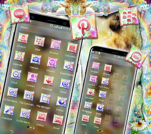 Girl Painting Launcher Theme screenshot 2