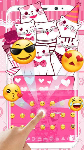 Pink Cute Cats Keyboard screenshot 3