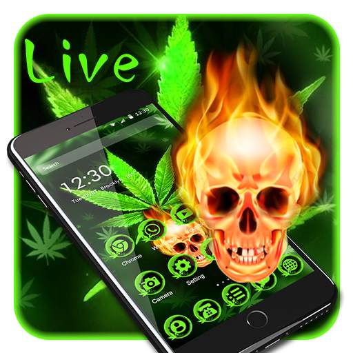 Green Weed Fire Skull Theme 1.1.2