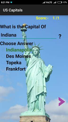 US Capitals Quiz скриншот 4