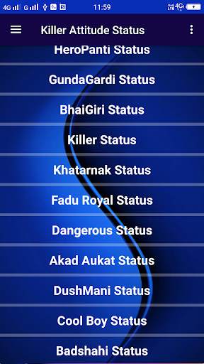 Killer Status - किलर Attitude स्टेटस Shayari Hindi screenshot 7