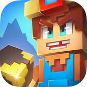 Pixel miner world design: block craft & building logo