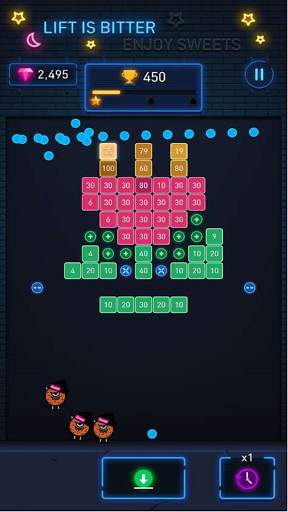 Pemecah Bata: Hip hop berisi neon! Bola monster screenshot 4
