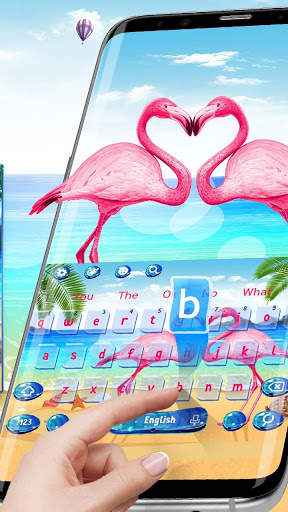 Pink Summer Flamingo Keyboard 2 تصوير الشاشة