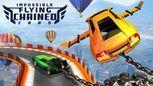 Impossible Flying Chained Car Games screenshot 7